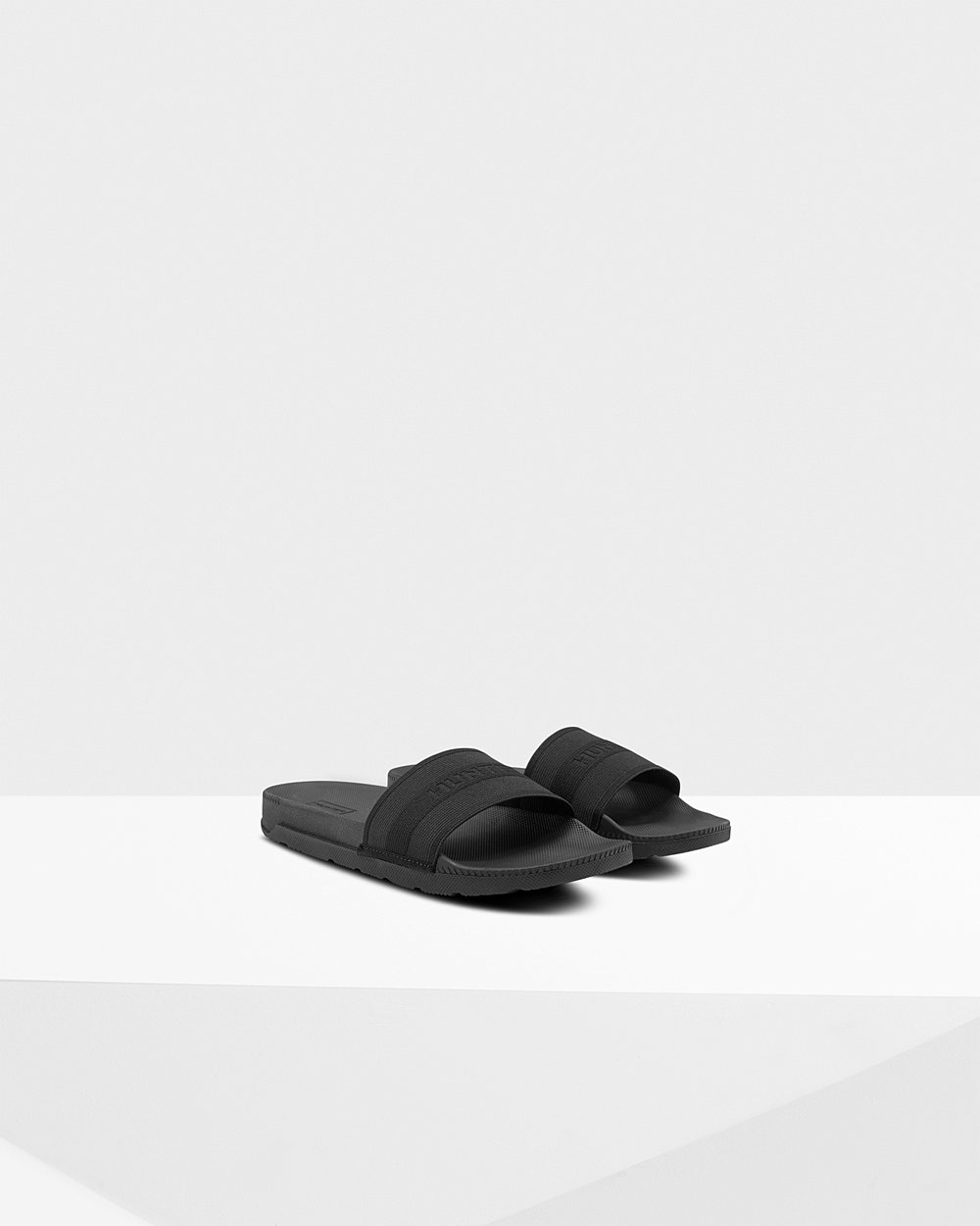 Womens Hunter Original Elastic - Slides Black - 1302-BDXWZ